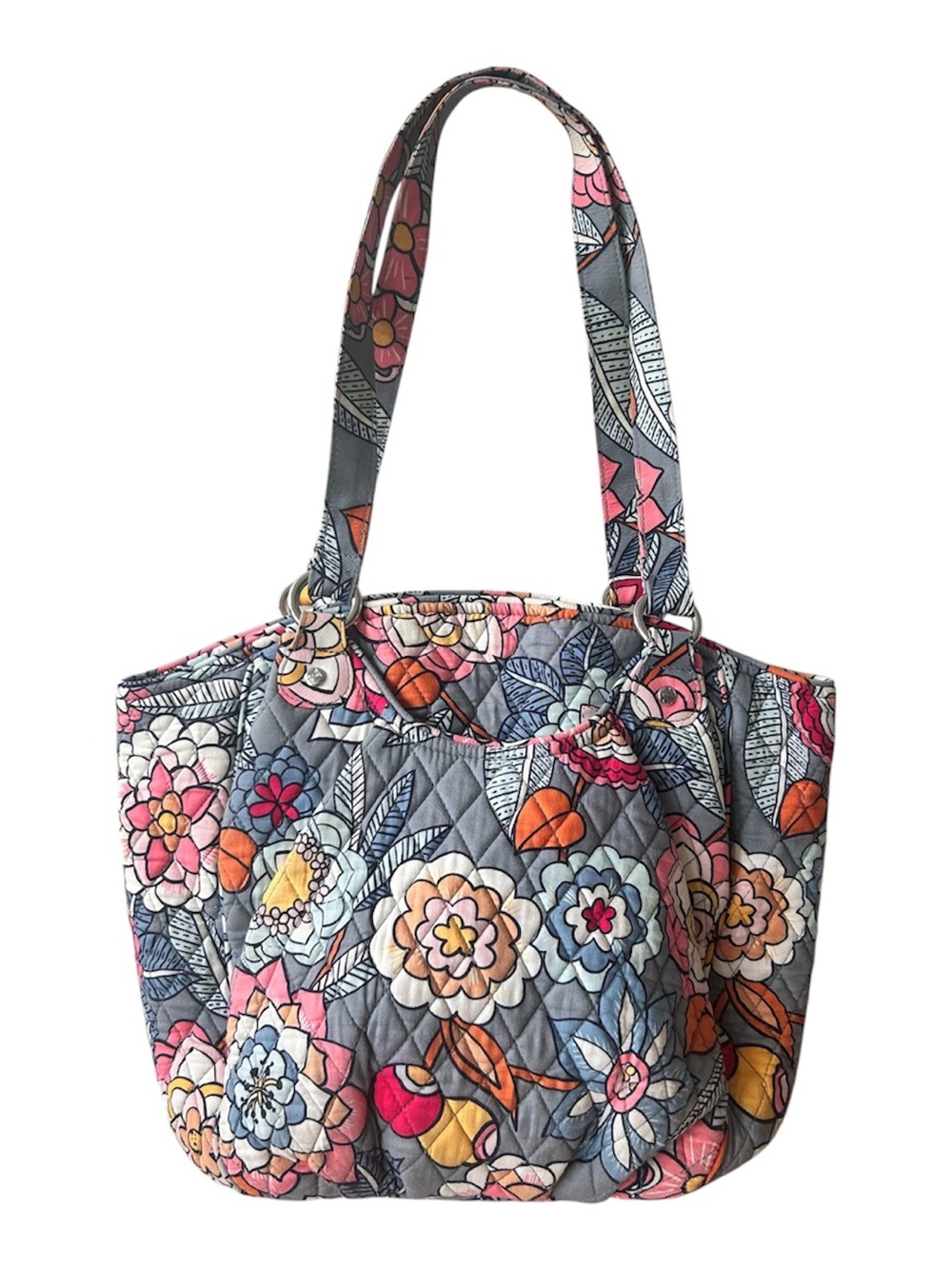 Vera Bradley Like New Retired Tropical Pattern Spacious Shoulder Purse - Picture 3 of 10